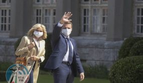 PARIS, FRANCE - JUNE 28: French President Emmanuel Macron (R) accompanied by his wife (L) leave after voting for the second round of municipal elections today in Paris, France on June 28, 2020. ( Francois Pauletto - Anadolu Agency )