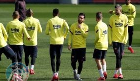 لأول مرة.. لاعبو برشلونة يتدربون بشكل جماعي في زمن كورونا