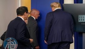ترامب يغادر مؤتمرا صحفيا بسبب إطلاق نار خارج البيت الأبيض