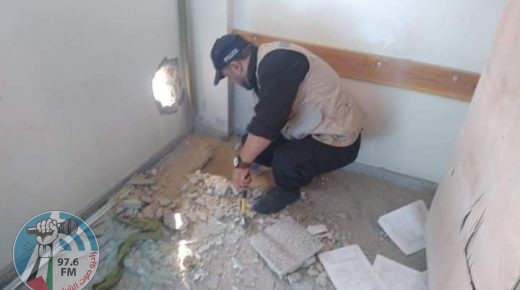 العثور على صاروخ إسرائيلي لم ينفجر داخل مدرسة بمخيم الشاطئ غرب غزة
