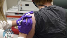 FILE - This May 4, 2020, file photo provided by the University of Maryland School of Medicine, shows the first patient enrolled in Pfizer's COVID-19 coronavirus vaccine clinical trial at the University of Maryland School of Medicine in Baltimore. On Monday, Nov. 9, 2020, Pfizer said an early peek at its vaccine data suggests the shots may be 90% effective at preventing COVID-19. (Courtesy of University of Maryland School of Medicine via AP, File)