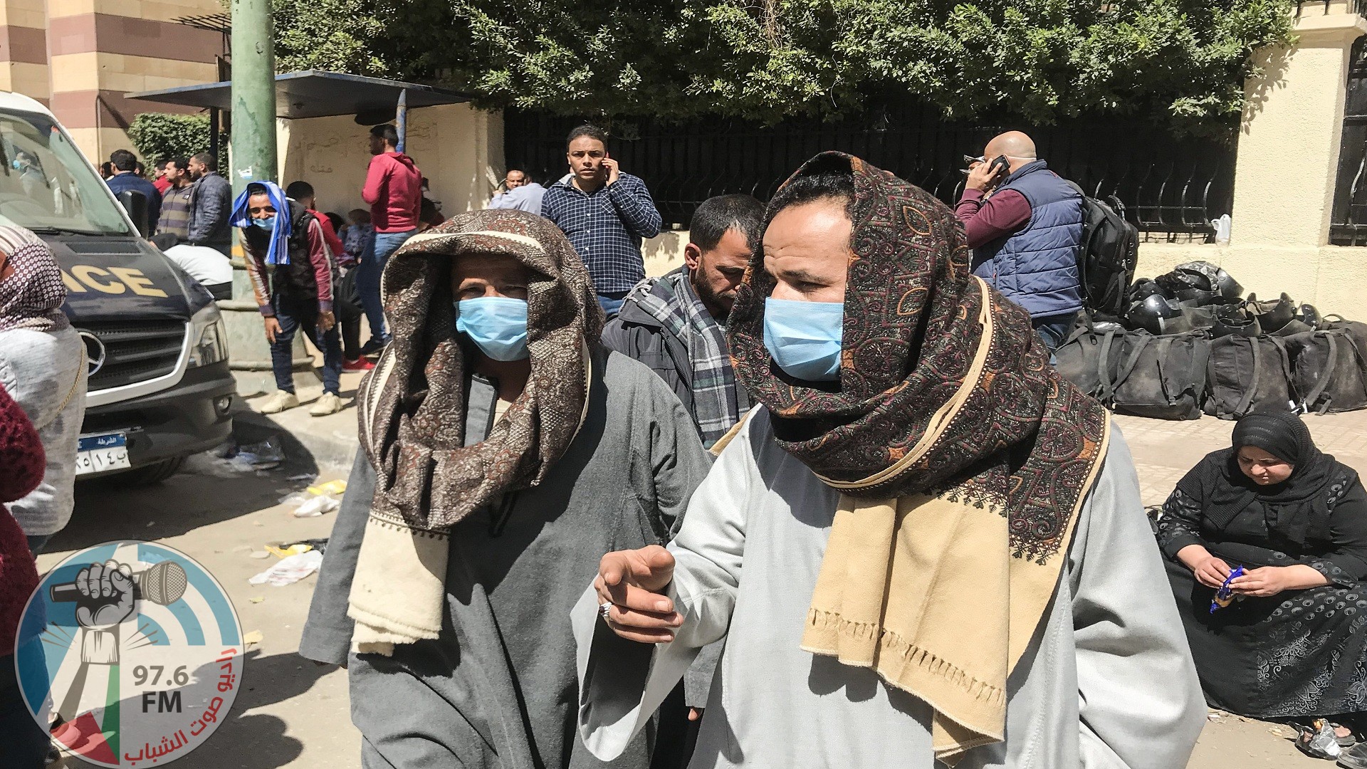 People wearing a protective mask in Cairo, Egypt, on March 8, 2020. Egyptians who wants to travel gathering front of egyptian health ministry to do corona-virus analysis before travel as a condition to enter the other countries. (Photo by Islam Safwat/NurPhoto via Getty Images)