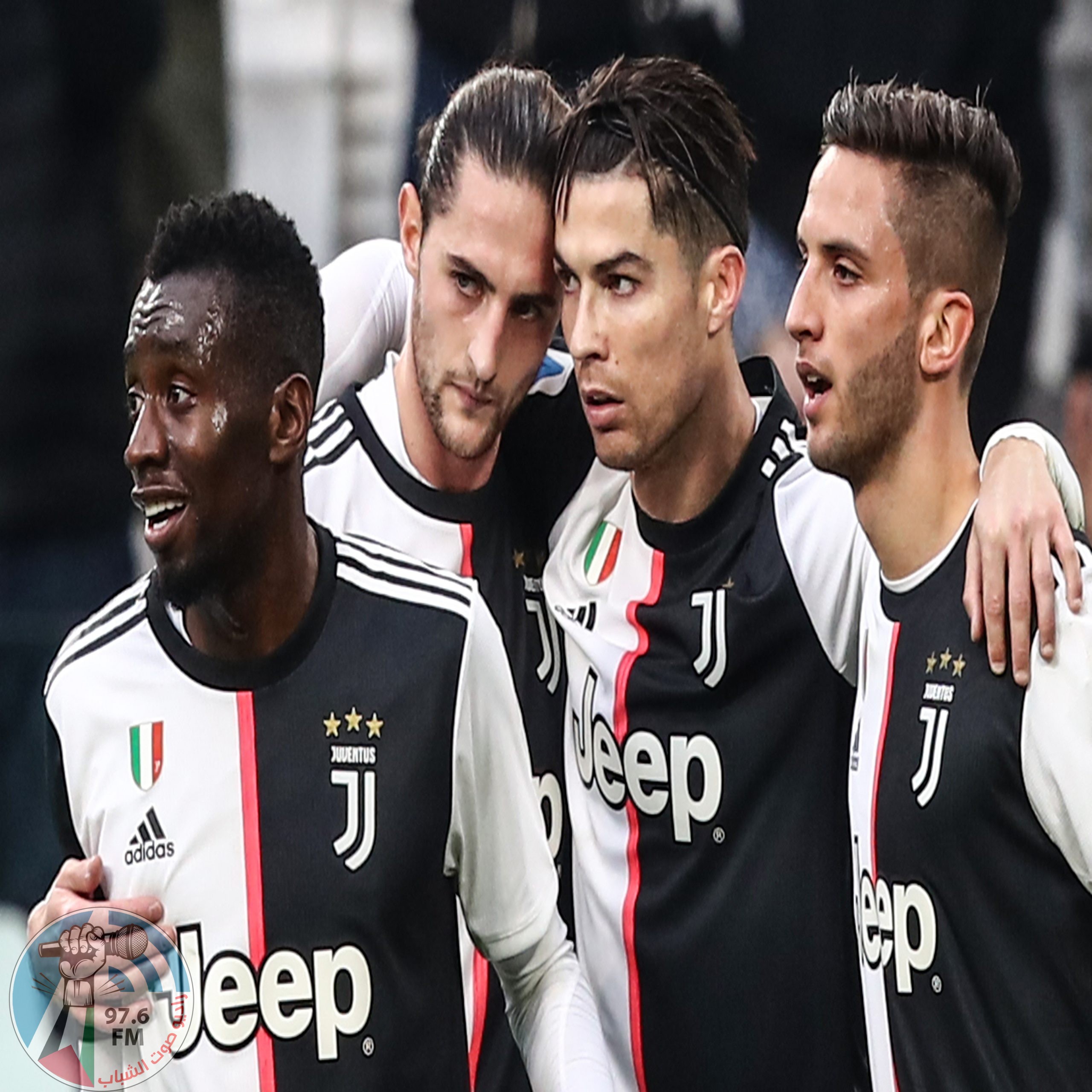 Juventus' Portuguese forward Cristiano Ronaldo (C) celebrates with (From L) Juventus' French midfielder Blaise Matuidi, Juventus' French midfielder Adrien Rabiot and Juventus' Uruguayan midfielder Rodrigo Bentancur after scoring during the Italian Serie A football match Juventus vs Udinese on December 15, 2019 at the Juventus Allianz stadium in Turin. (Photo by Isabella BONOTTO / AFP)