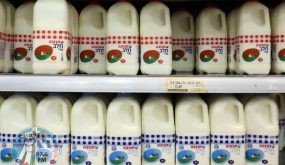 An illustration of milk at the Rami Levi supermarket in Gush Etzion on August 17, 2012. Photo by Nati Shohat/Flash90