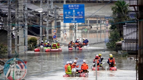 اليابان: أمطار غزيرة على جنوب البلاد وأوامر لأكثر من 120 ألفا بإخلاء مساكنهم