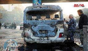 13 قتيلًا من الجيش السوري جراء تفجير حافلة بدمشق