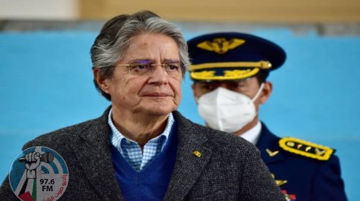 QUITO, ECUADOR - SEPTEMBER 01: President of Ecuador Guillermo Lasso looks on during the return to in person classes on the first day of the school year at Manuela Cañizares school on September 1, 2021 in Quito, Ecuador. (Photo by Franklin Jacome/Agencia Press South/Getty Images)