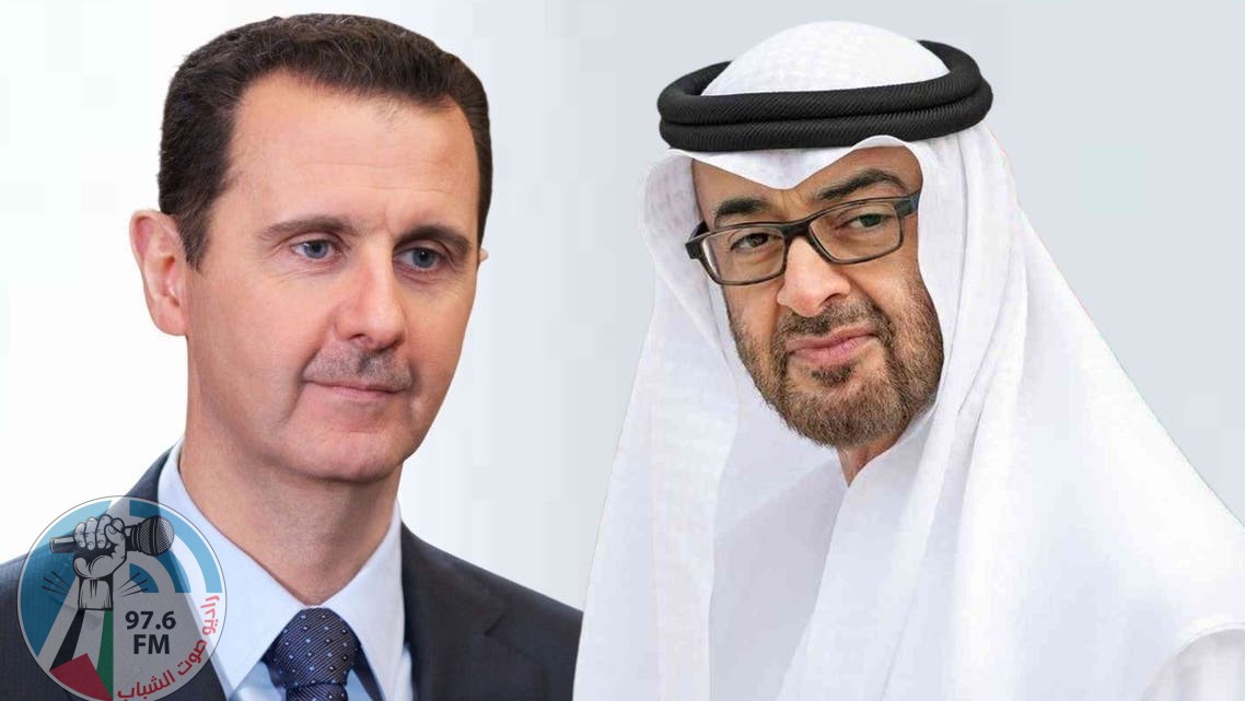 الأسد يبحث مع ولي عهد أبوظبي مجالات التعاون بين سوريا والإمارات