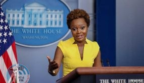 Principal deputy press secretary Karine Jean-Pierre, the first Black woman to speak for the White House in three decades, holds a press briefing at the White House, in Washington, U.S., May 26, 2021. REUTERS/Evelyn Hockstein