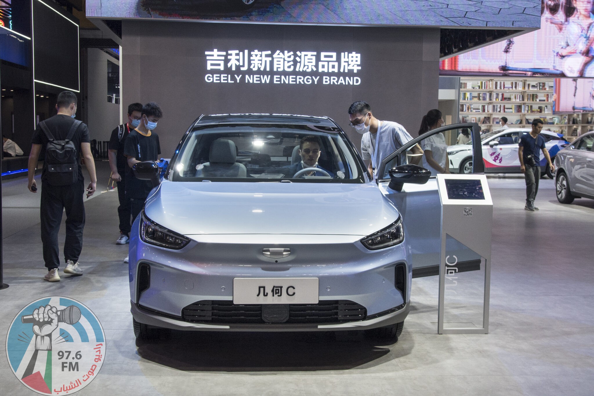 GUANGZHOU, CHINA - NOVEMBER 20: A Geely Geometry C electric car is on display during the 18th Guangzhou International Automobile Exhibition at China Import and Export Fair Complex on November 20, 2020 in Guangzhou, Guangdong Province of China. (Photo by VCG/VCG via Getty Images)