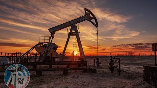 Oil pump rig. Oil and gas production. Oilfield site. Pump Jack are running. Drilling derricks for fossil fuels output and crude oil production. Global coronavirus COVID 19 crisis. War on oil prices.