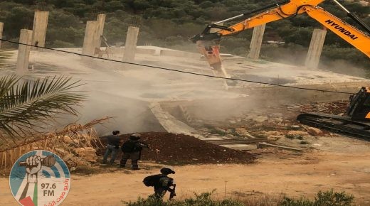 الاحتلال يهدم منزلا قيد الانشاء في بلدة نحالين غرب بيت لحم