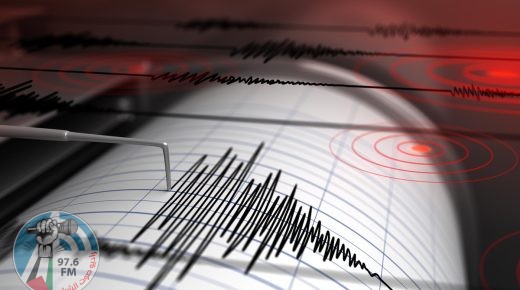 Seismograph with paper in action and earthquake - 3D Rendering