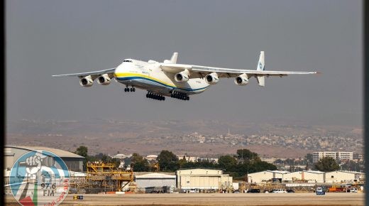 (FILES) This file photo taken on August 03, 2020 shows a view of the Soviet-built Antonov Airlines Antonov An-225 Mriya strategic airlift cargo aircraft, the world's largest cargo plane, as it lands at Israel's Ben Gurion International Airport in Lod, east of Tel Aviv. The world's largest plane, the Ukrainian Antonov-225 freighter, was destroyed by Russian strikes on an airport near Kiev in the midst of heavy fighting, the state-run Ukroboronprom announced Sunday. (Photo by JACK GUEZ / AFP)