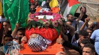 تشييع جثمان الشهيد الفتى أمجد أبو عليا في المغير