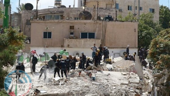 انتشال جثة عاشرة من تحت أنقاض المبنى المنهار في عمّان