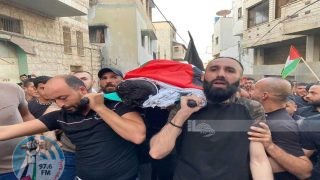 تشييع جثمان الشهيد الطفل محمود سمودي في بلدة اليامون