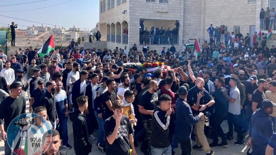 تشييع جثمان الشهيد مصعب نفل في المزرعة الشرقية