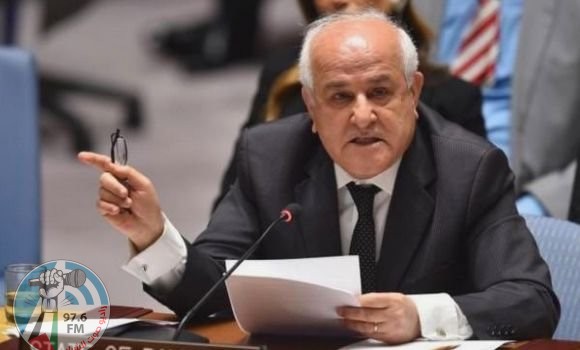 السفير منصور يدعو المجتمع الدولي لتوفير الحماية للشعب الفلسطيني