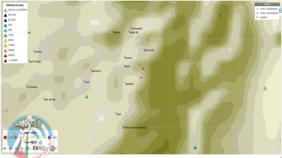 هزتان أرضيتان تضربان جنوب شرق نابلس بقوة 3.2 و1.8