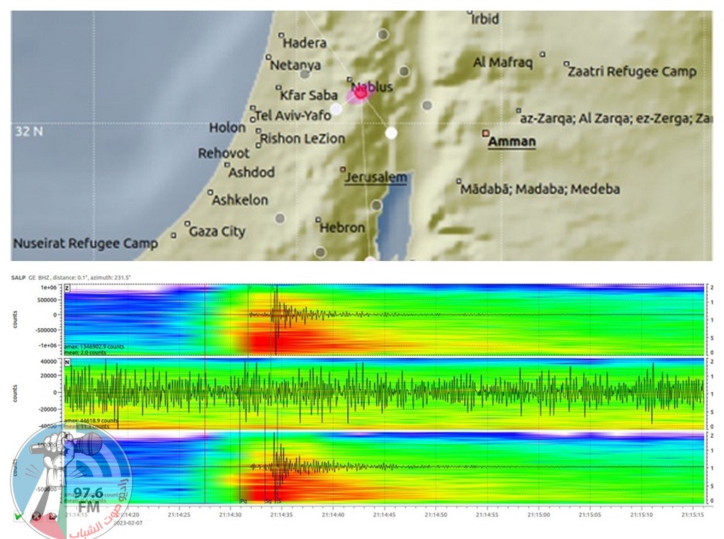 هزة أرضية تضرب فلسطين بقوة 4 درجات على مقياس ريختر