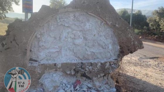 تدمير النصب التذكاري للشهيد زياد أبو عين
