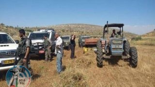 الاحتلال يستولي على جرار ومعدات زراعية غرب سلفيت