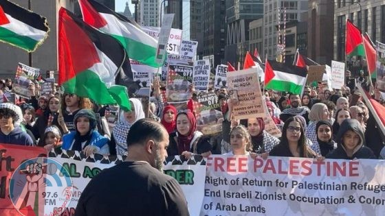 تظاهرات في الولايات الامريكية دعم لفلسطين