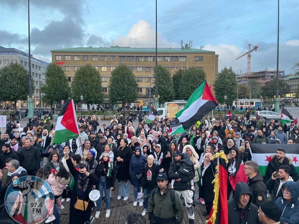 جانب من المظاهرات في السويد