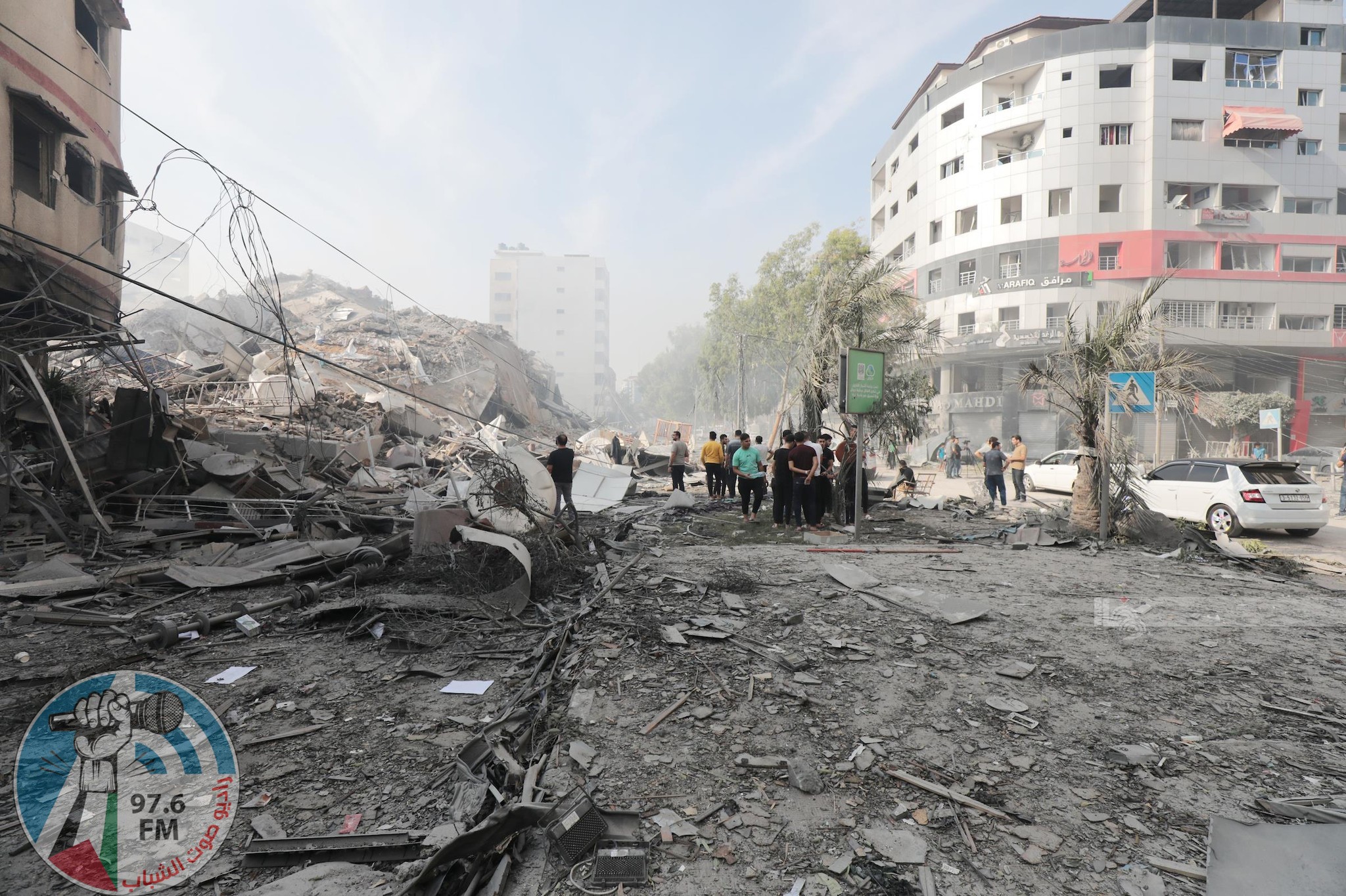 جانب من قصف المباني في غزة
