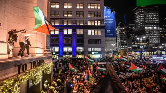مظاهرة في نيويورك تنديدا بالعدوان الإسرائيلي وتضامنا مع شعبنا