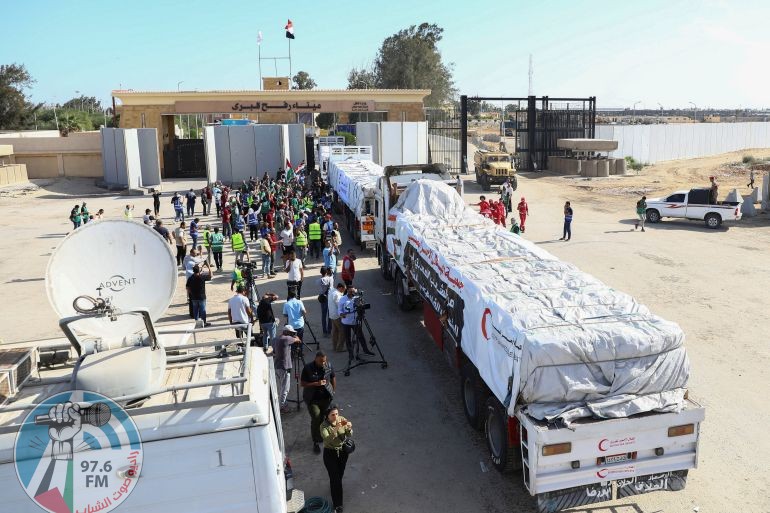 الهلال الأحمر: تسلمنا 4760 شاحنة مساعدات عبر معبر رفح منذ 21 أكتوبر وحتى 22 ديسمبر