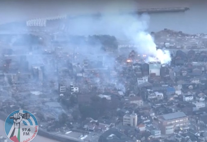 حرائق في مدينة واجيما اليابانية جرّاء الزلزال