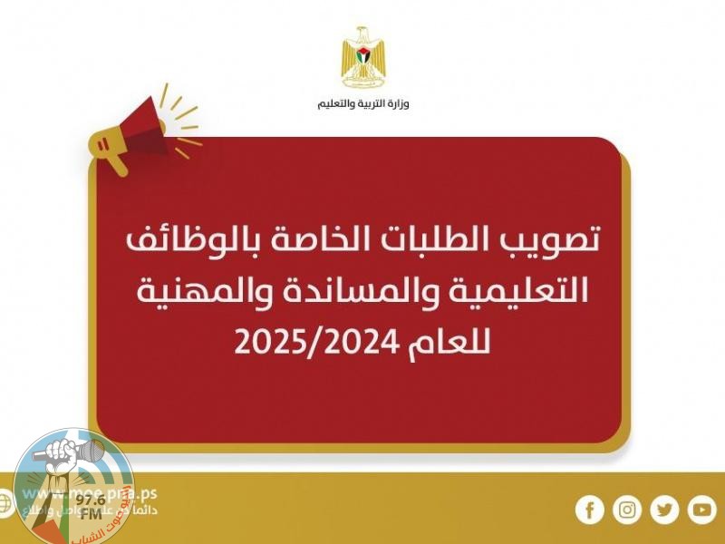 "التربية" تعلن فتح باب تصويب الطلبات الخاصة بالوظائف التعليمية والمساندة والمهنية