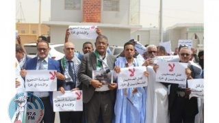نقابة الصحفيين الموريتانيين تنظم وقفة تضامنية مع الصحافة الفلسطينية