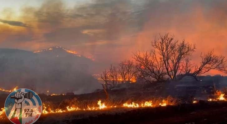 حريق يلتهم عشرات الدونمات من أراضي كفر الديك ودير بلوط غرب سلفيت