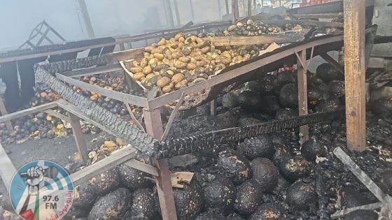 الاحتلال يتسبب في حريق هائل في حسبة ومجمع البيرة التجاري