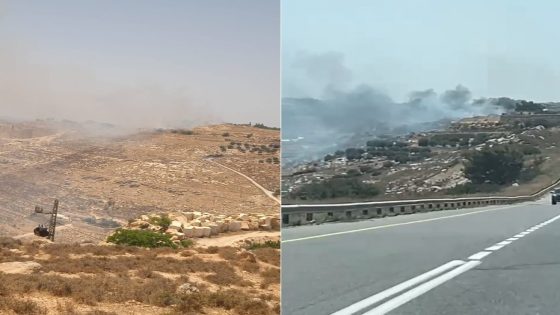 مستوطنون يحرقون مساحات واسعة من أراضي ترقوميا