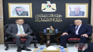 وزير الداخلية يلتقي رئيس مكتب تمثيل المانيا لدى دولة فلسطين