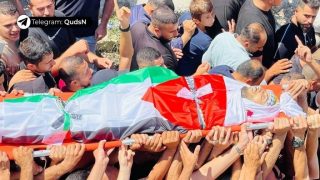 تشييع جثمان الشهيد رشيد سدة في قرية جيت شرق قلقيلية