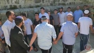 فيديو- احتفالات المستوطنين في الأقصى لاستشهاد نصر الله