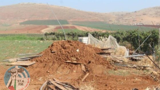 الاحتلال يهدم بركة زراعية في قرية فروش بيت دجن شرق نابلس