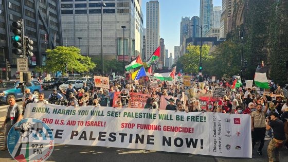 مظاهرات حاشدة في الشوارع الأميركية بعد عام من العدوان على الشعب الفلسطيني