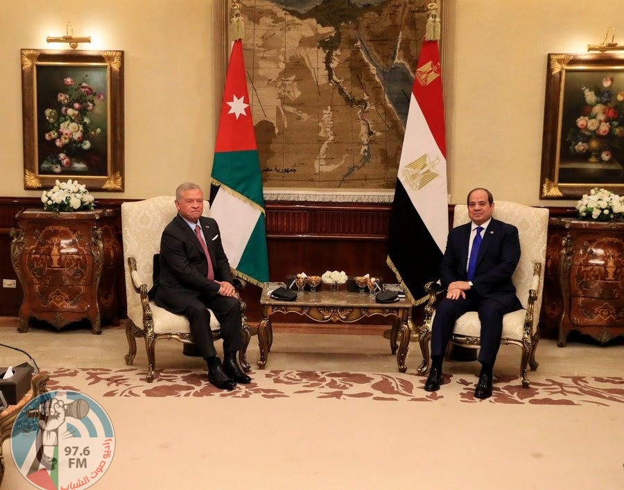 الملك الأردني والرئيس المصري يؤكدان ضرورة الوقف الفوري للحرب على غزة
