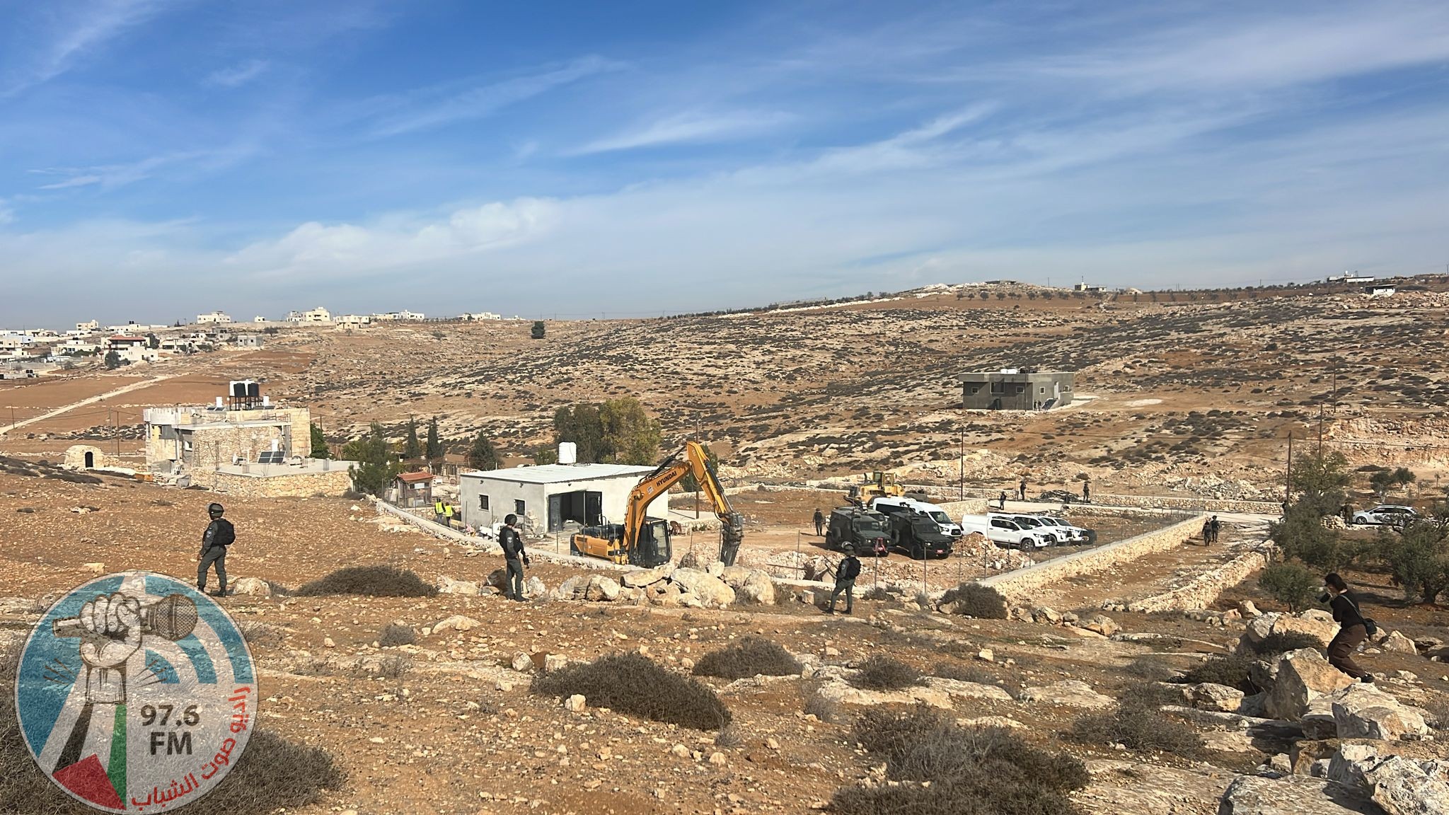 الاحتلال يهدم منزلا وبئرين للمياه ويجرف أراضي في الخليل