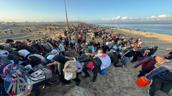 آلاف النازحين يبدأون بالعودة إلى شمال قطاع غزة عبر شارع الرشيد