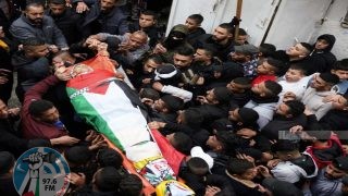 تشييع جثمان الشهيد محمد عامر في مخيم بلاطة
