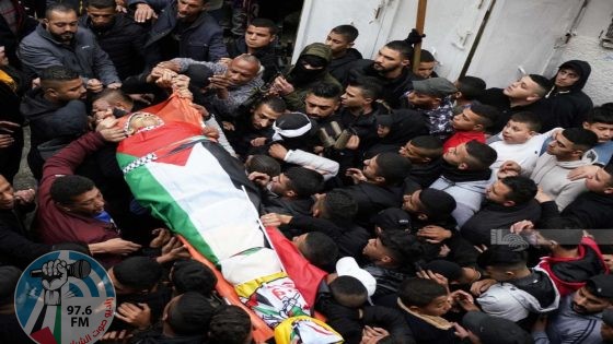 تشييع جثمان الشهيد محمد عامر في مخيم بلاطة
