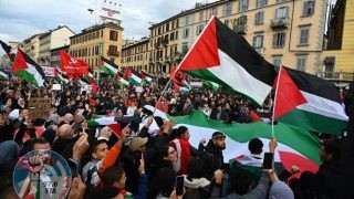 متظاهرون في إيطاليا تضامنا مع فلسطين ورفضا للعدوان الإسرائيلي على غزة