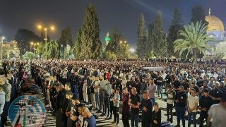 100 ألف مصل يؤدون العشاء والتراويح في المسجد الأقصى المبارك بالقدس المحتلة